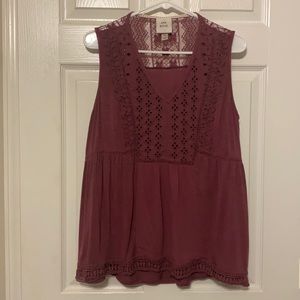 Knox Rose Flowy dark pink babydoll tank